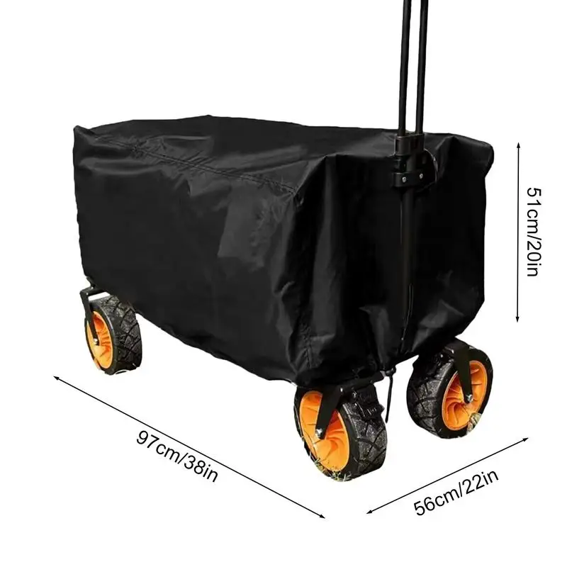 210D Oxford Fabric Waterproof Black Cart Protector Garden Cart Accessories For Sunlight Snow Dust And Water Protection