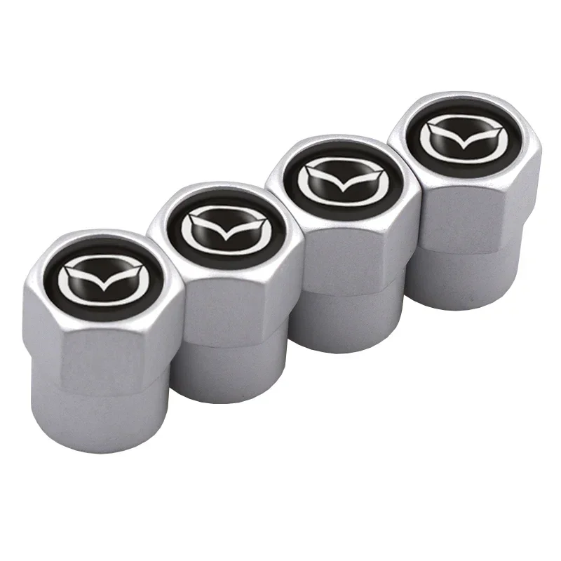 4pcs Car Wheel Tire Valve Caps Stem Case With Logo Auto Styling For Mazda 2 3 6 5 Axela Atenza CX 5 CX3 323 Emblems Accessories