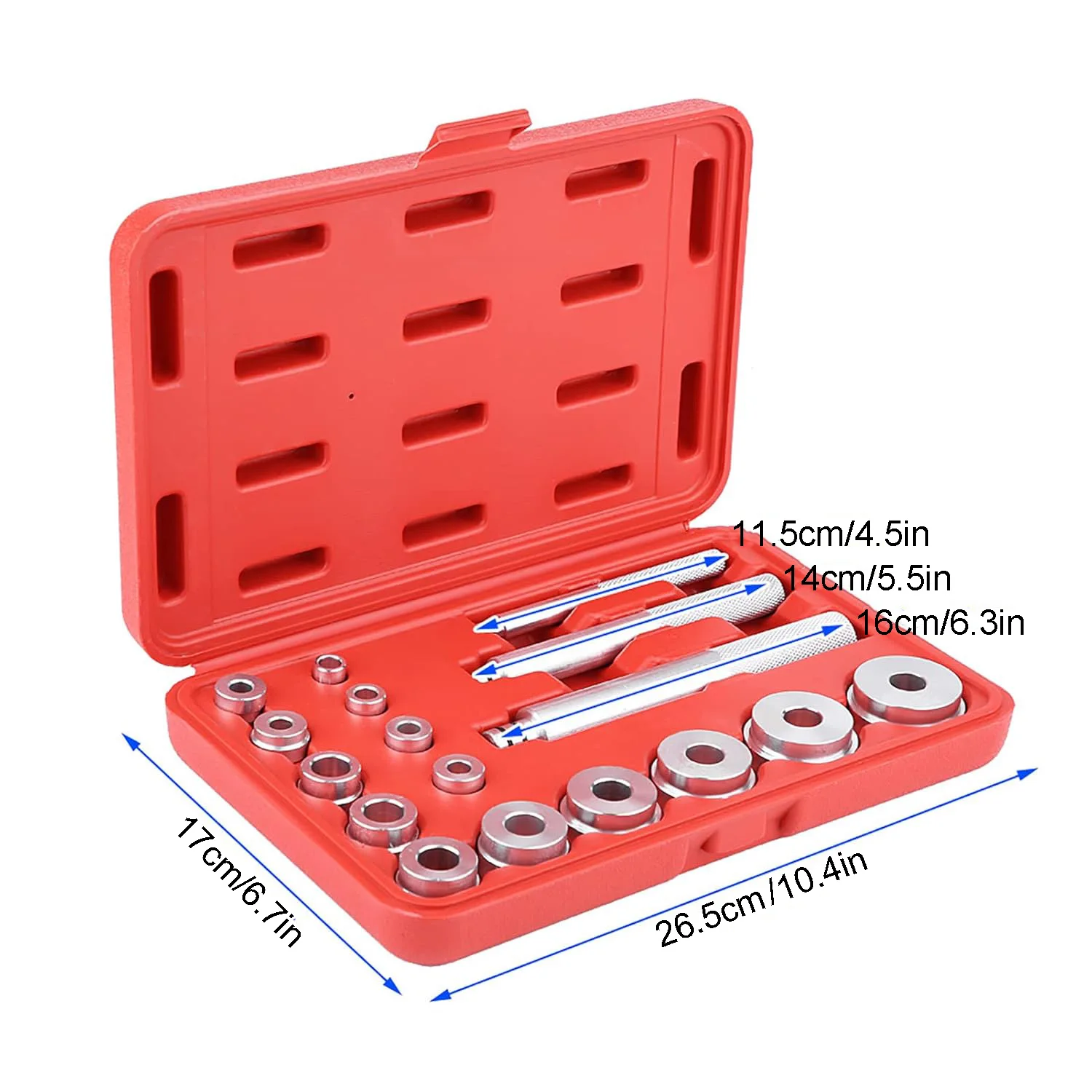 17PCS Bearing Race & Seal Driver Kit with Bushing Drive Bearing Press for Auto MC Wheel Hubs Install