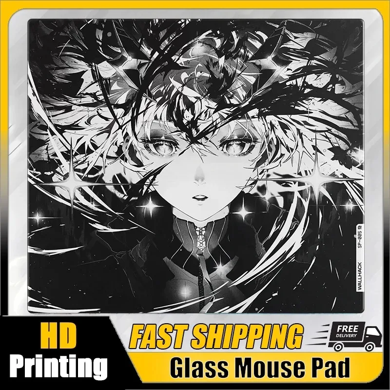 

Индивидуальный коврик для мыши из фотоэлектрического стекла с аниме-девушкой, улучшенный, гладкий, для игр FPS и офиса, для ПК и ноутбуков