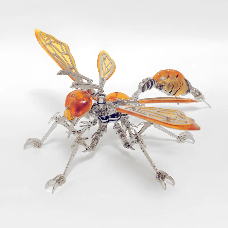 3d Insect Wasp Metal Simulation Mechanical Stainless Phantasm Wing Bee DIY Assembly Model For Adults Fun Creative Puzzle Gifts
