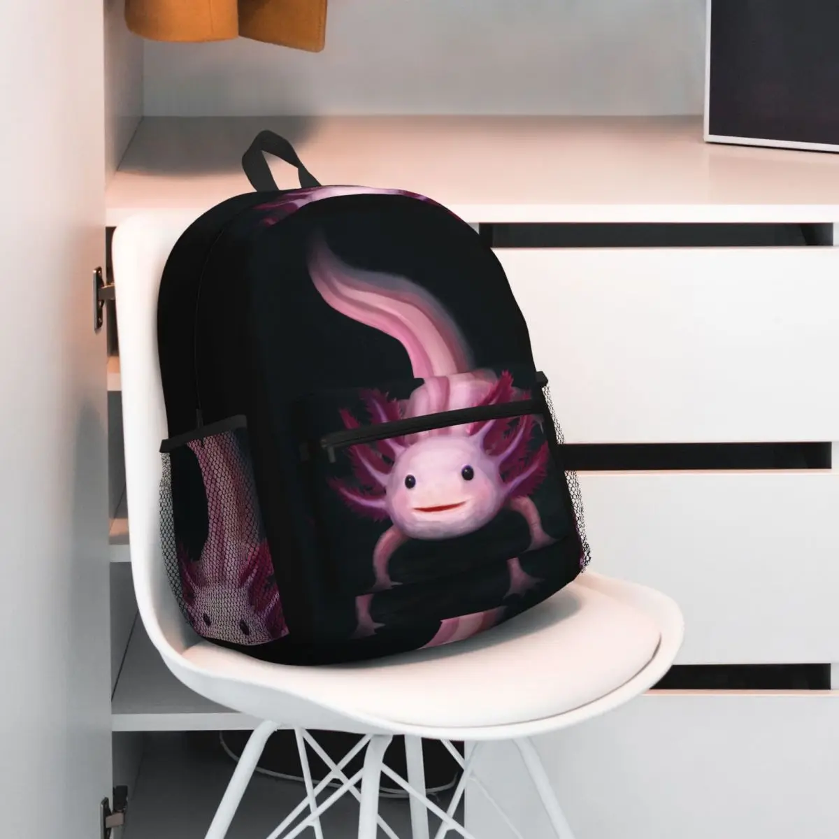 Beautiful Axolotl Mexican Walking Fish Backpack Student BookBag Children School Bag Computer Shoulder Bags for Boys Girls
