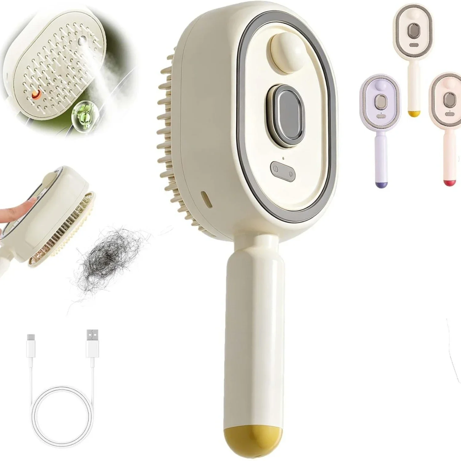 Electric Steam Hair Brush Comb & Mist Function Simultaneously Stronger Ion Technology Less Breakage No Residue