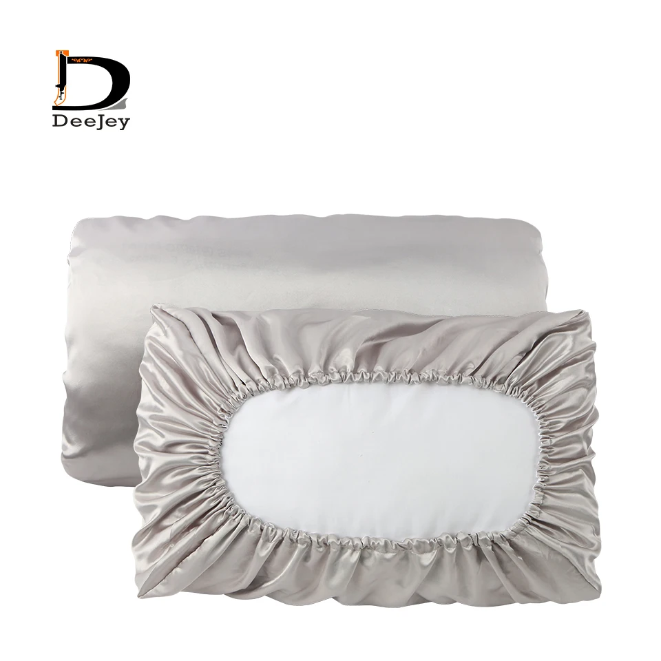 Private logo printed satin pillow case cushion cover travel hotel use with elastic loop behind 10pc lot