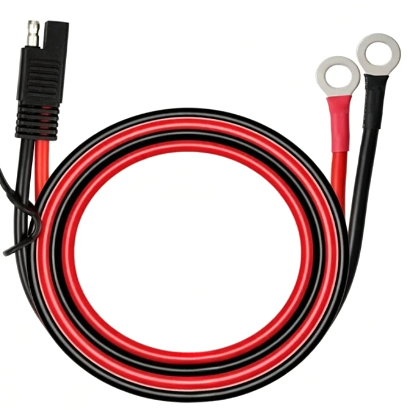 10AWG SAE to M8 O Terminal Cable American Standard Power Cord for Car Automotive Solar Battery Connection Wiring