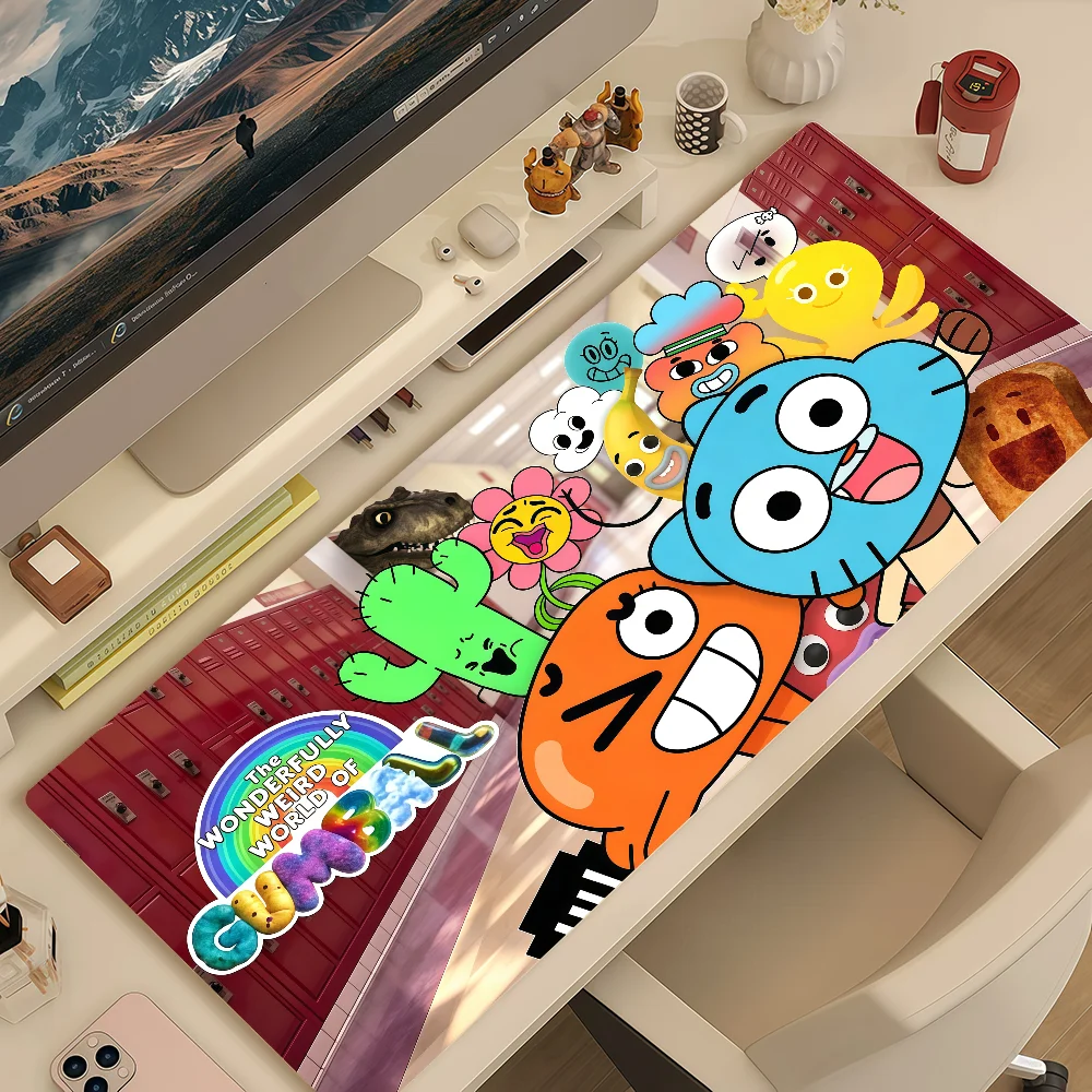 Cartoon T-The Amazing World Of Gumball Mouse Pad Large Non-slip Lockedge Desktop Computer Desk Mat Keyboard Office Gamer Student