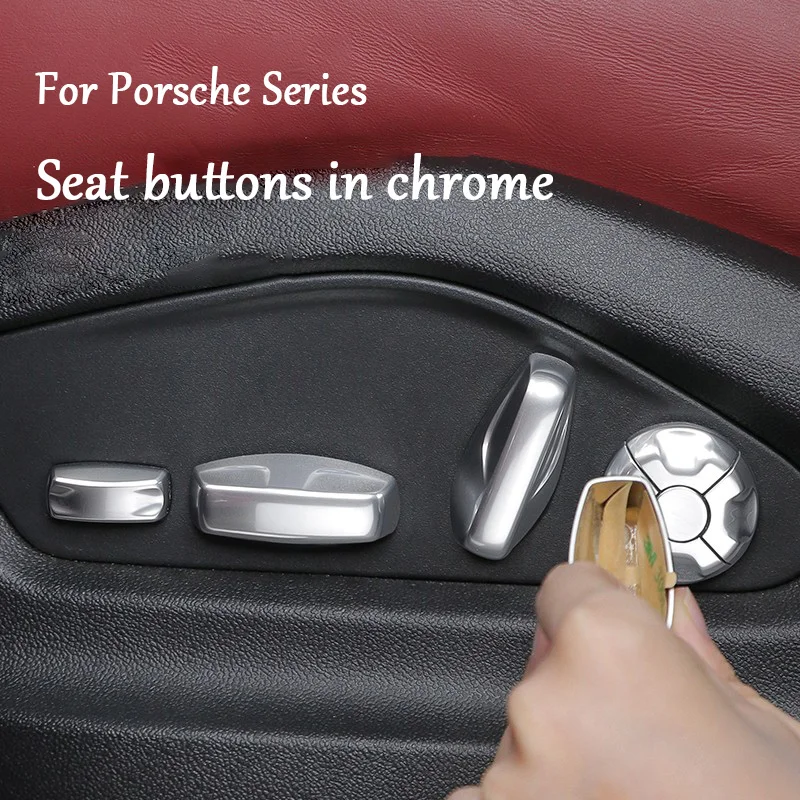 For Porsche Panamera 971 Cayenne 911 992 92A Taycan Y1A 2022-2025 Car 14 18 Way Seat Adjustment Button Cover Sequin Trim Sticker