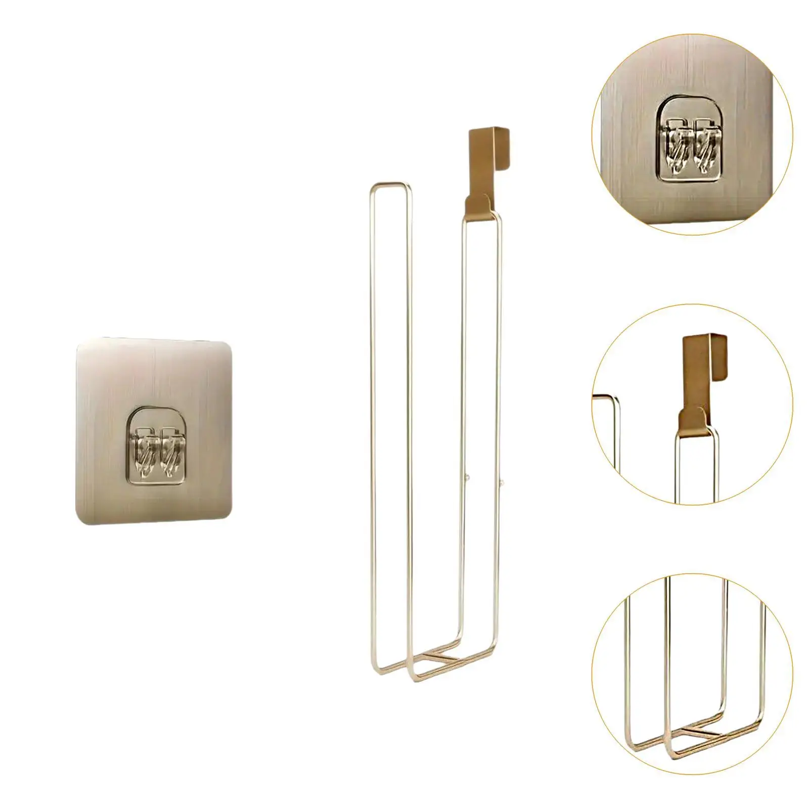 Bathroom Organization Metal Toilet Paper Roll Holder Self Sticky Wall Mount Reserve Storage Rack for Multiple Rolls
