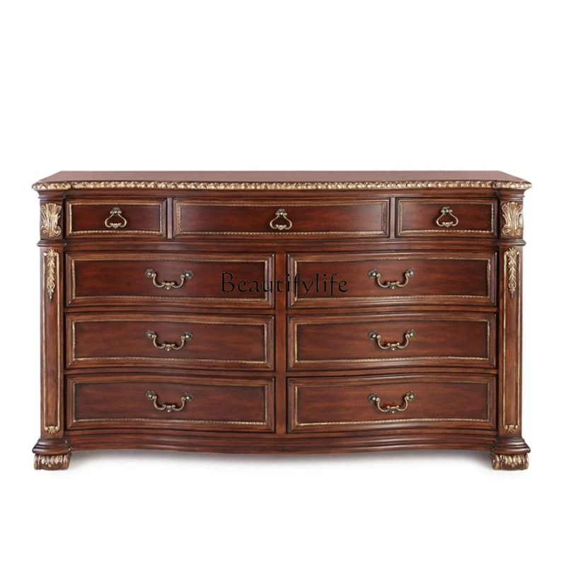 

American country European classical entrance nine chest cabinet bedroom multi-drawer TV cabinet