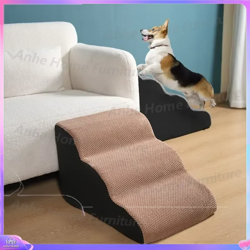 Pet Stairs for Dogs Non Slip Dog Steps Removable Cover Indoor Dog Ramp Small Medium Large Breed Puppy Bedside Sofa Accessory