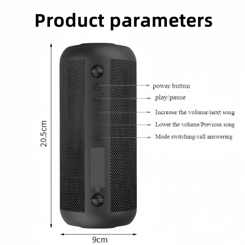 

Wireless Subwoofer 360 Degree Surround Sound Powerful High-power 20W Bluetooth Speaker Bluetooth Speaker Supports Card Insertion