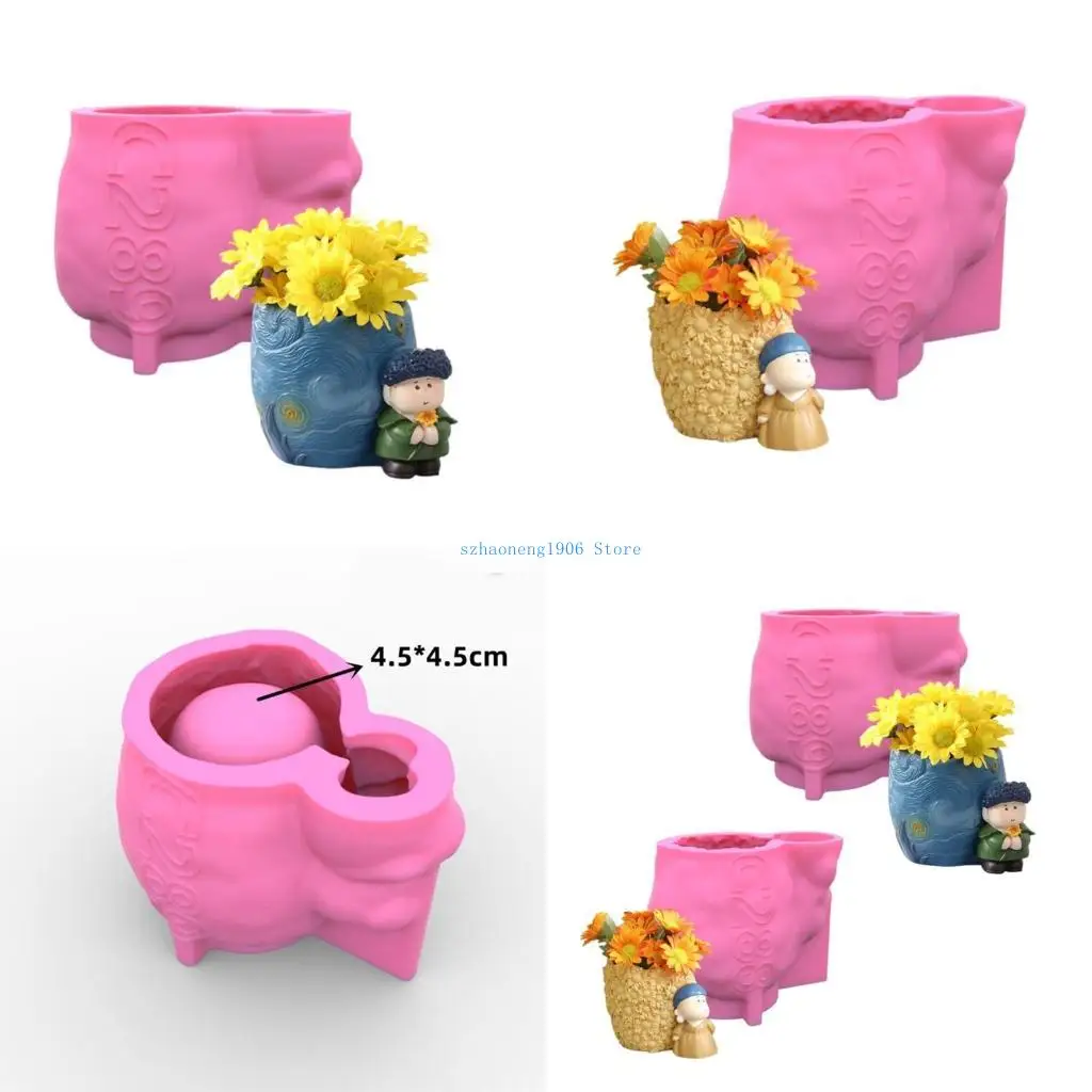 

85LF Flowerpot Dish Storage Mold Trinkets Tray Tool DIY Home Decor Handmade Mold