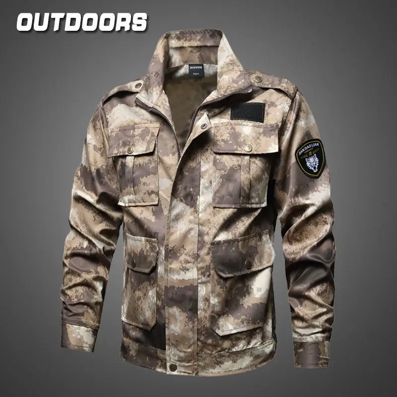 Male camouflage suit outdoor wear resistant to dirty tooling combat uniform labor insurance overalls site