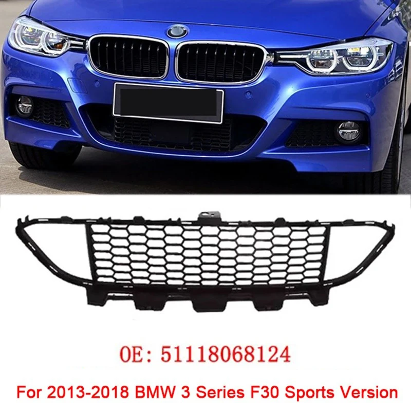 

Черный передний бампер автомобиля из АБС-пластика, крышка противотуманной фары, нижняя рамка, решетка для BMW 3 серии F30 2013-2019 гг. 51118068124