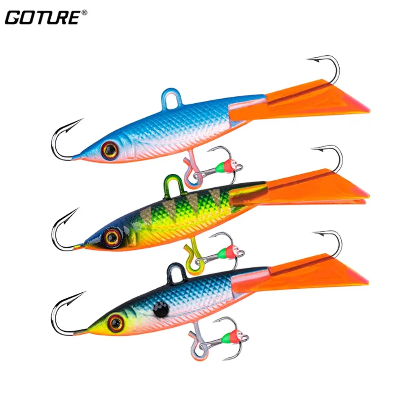 

Goture 1pc Winter Ice Fishing Lure Balancers 5.8cm 9g Ice Jig High Quality Artificial Wobblers Bait for Trout Bass Pike Carp