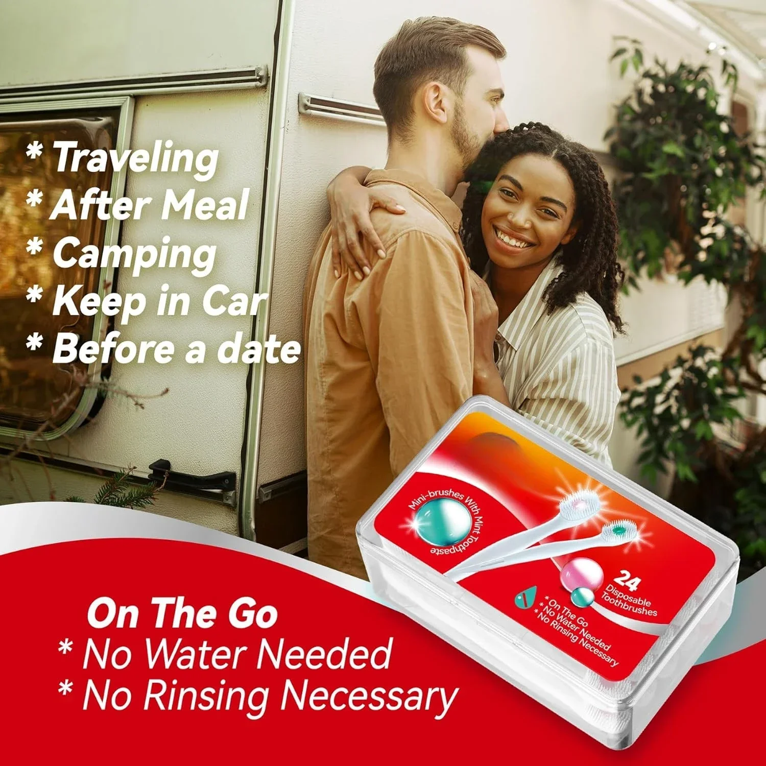 Мини-кисти — одноразовые зубные щетки с зубной пастой и выбираете для работы или путешествий, 24 шт. (смешанный вкус (упаковка из 1 шт.)