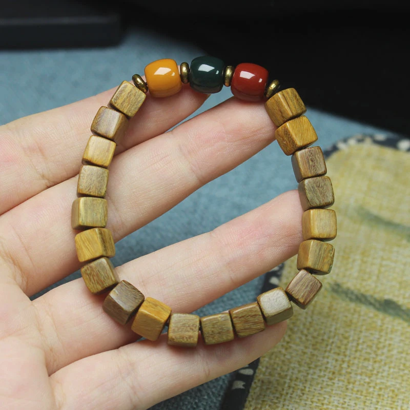 

Бусины из зеленого сандалового дерева, браслет из сахарных кубиков, буддийские бусины из красной фасоли, унисекс-бусы для молитв