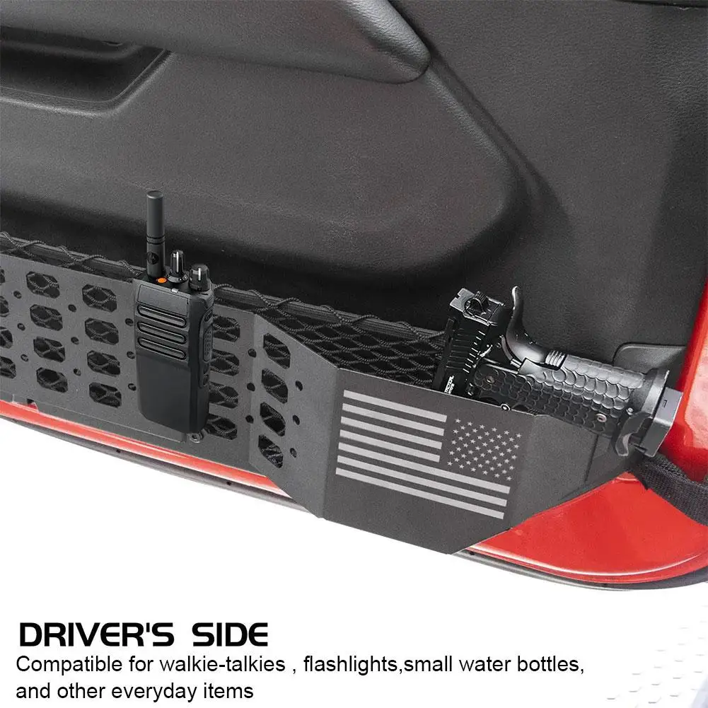 for Jeep WRANGLER JL JLU 4XE 18-23 Metal Car Front Door Pocket Storage Box Organizer for Jeep WRANGLER JL Interior Accessories