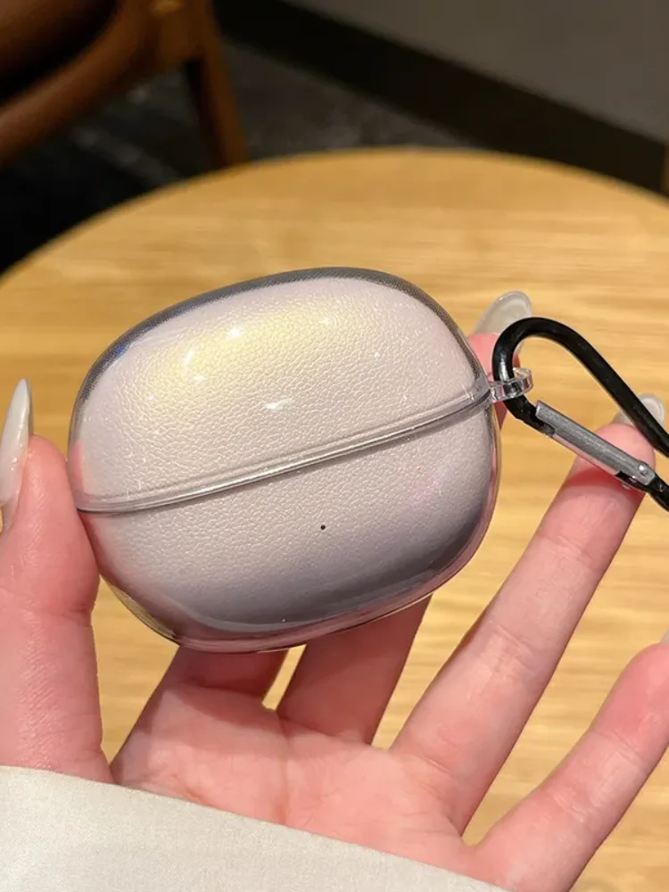 Przezroczyste etui na słuchawki HONOR CHOICE Earbuds Clip 2 Pro (2026) Odporne na wstrząsy, gradientowe czarne, miękkie etui ochronne z TPU z karabińczykiem. — zdjęcie produktu 7