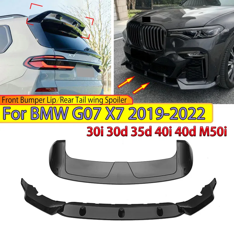 

For BMW G07 X7 30i 30d 35d 40i 40d M50i 2019 2020 2021 2022 Front Bumper Lip Chin Splitter Blade Rear Tail Wing Spoiler Body Kit