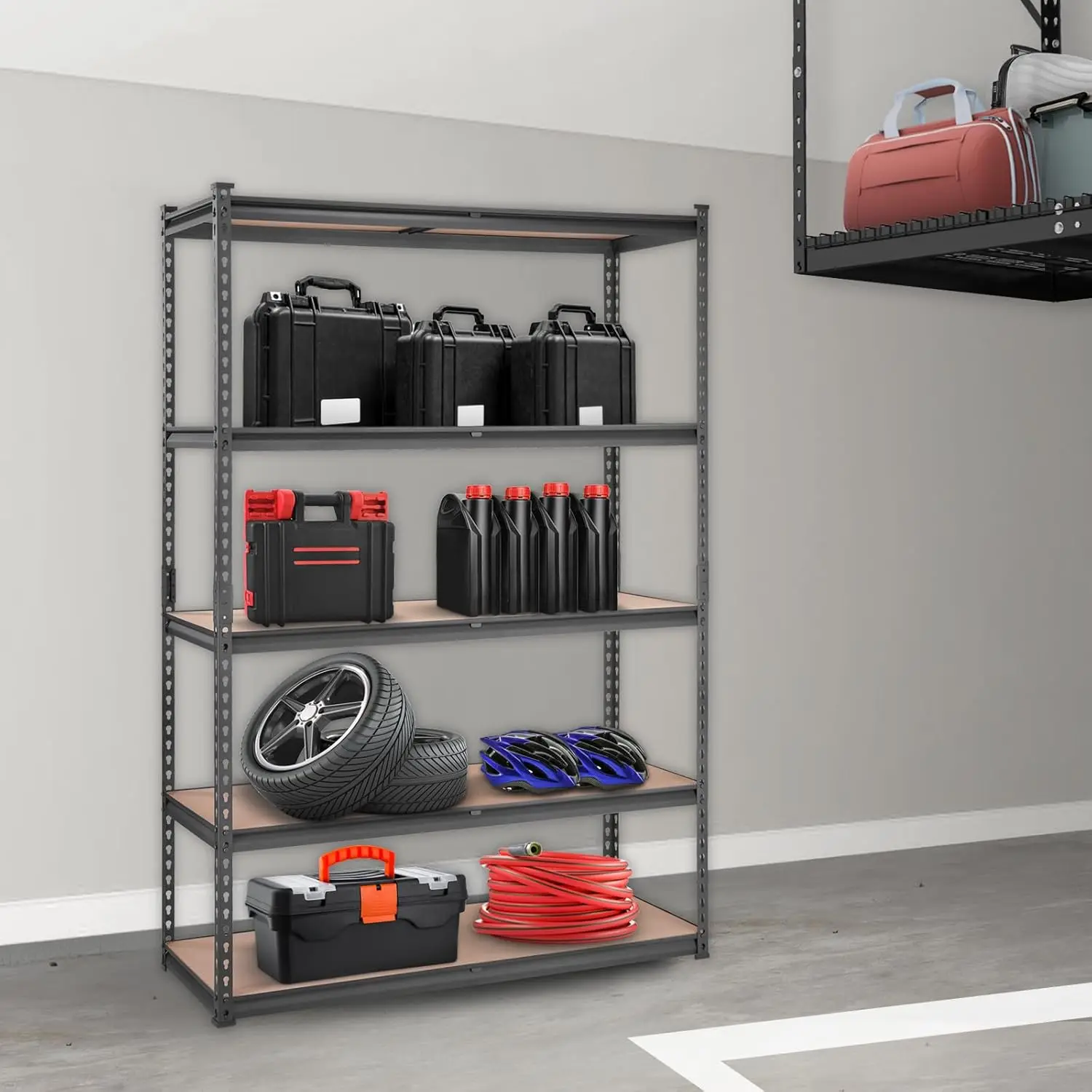 

Storage Shelving Unit, 5-Tier Adjustable, 2000 lbs Capacity, Heavy Duty Garage Shelves Metal Organizer Utility Rack, Black
