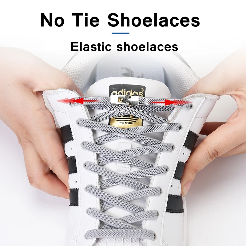 Elastic Cross Buckle Shoelaces 1 Second Quick No Tie Shoelaces Kids Adult Unisex Off White Sneakers Shoelace Lazy Laces Strings