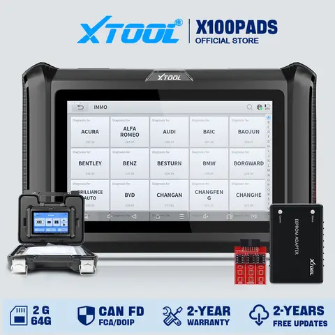 XTOOL X100 PADS Car Key Programmer Key Generator Read Pin Code All System Diagnostic Tool Automotive Scanner CANFD DOIP FCA V2.0