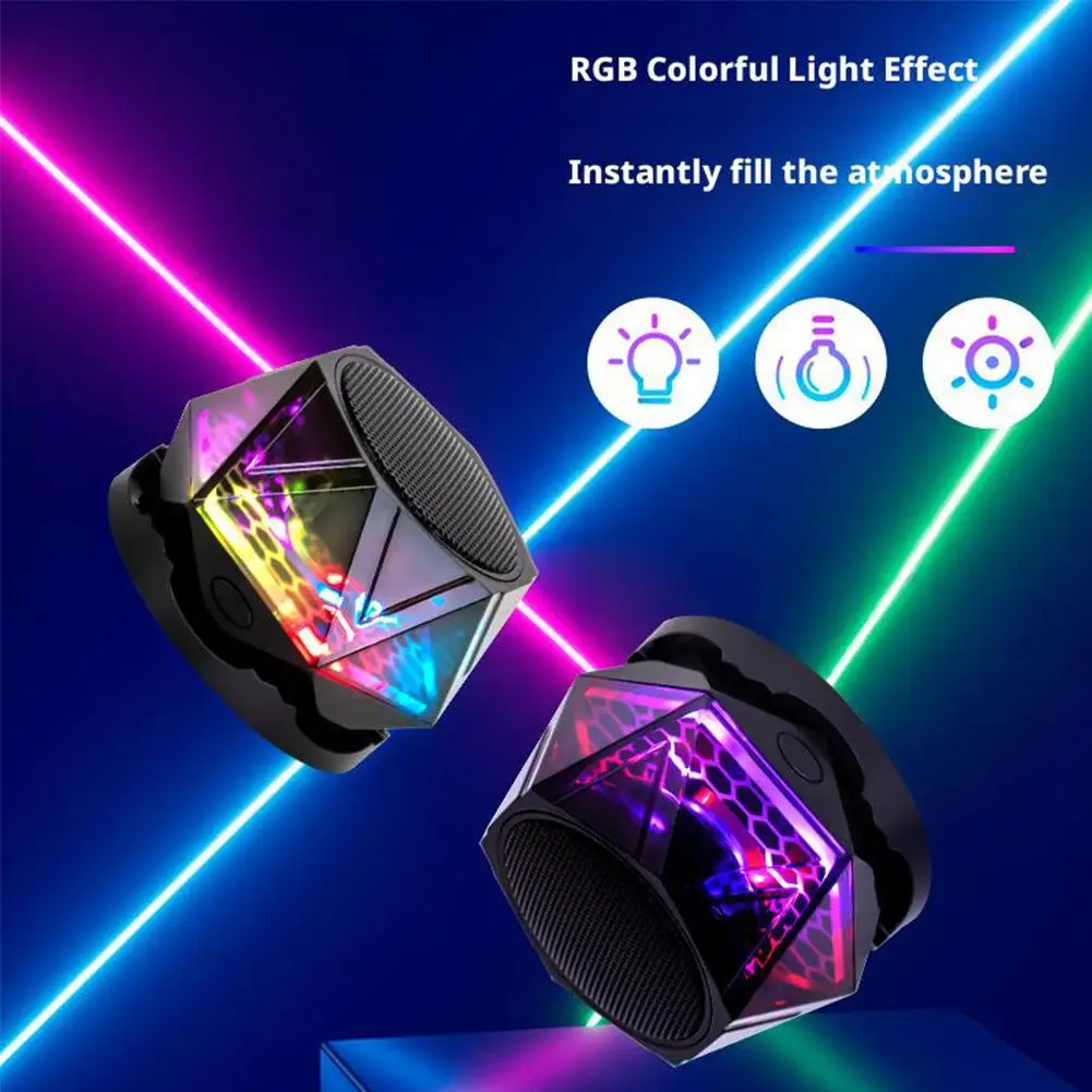 Magnetic Wireless Bluetooth Speaker With RGB Color Light Portable Diamond Phone Stand For iPhone Android Z8A0
