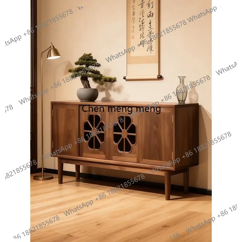 North American black walnut sideboard minimalist solid wood entryway against the wall foyer table table
