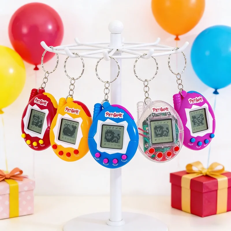 2026 New Cross-Border Electronic Pet Machine Virtual Retro Handheld Game Keychain Children's Toy Gift Luminous Toys