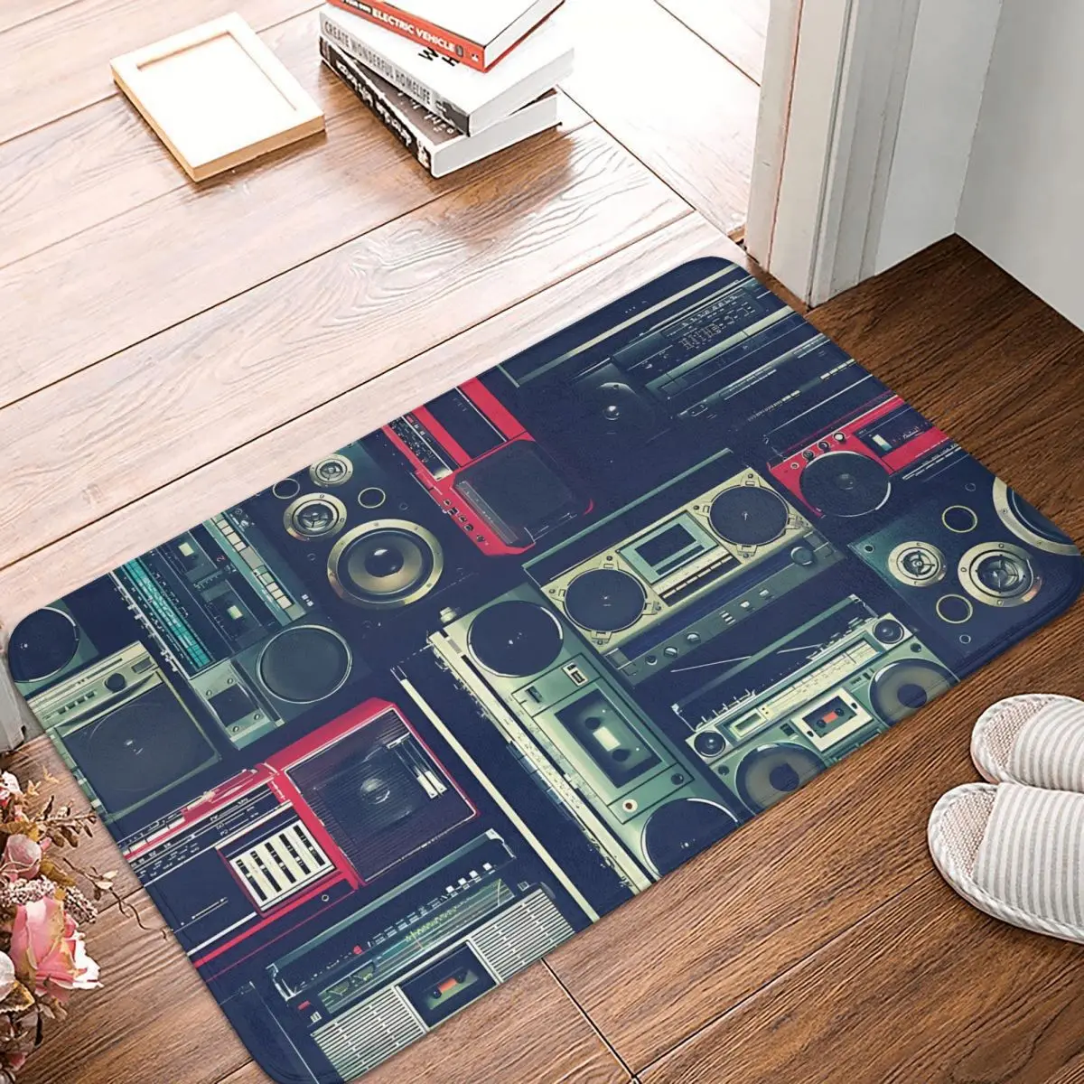 90s Boombox Boom Box Music Anti-Slip Rug Doormat Living Room Mat Floor Carpet Home Decorative