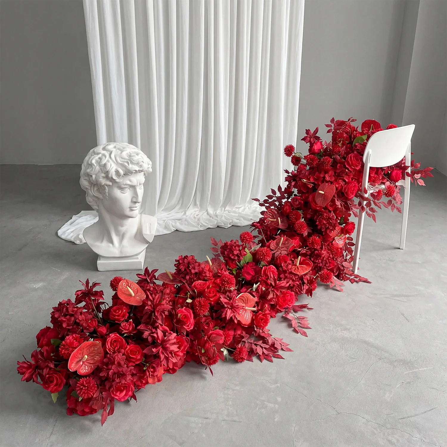 

UFlower 200cm Artificial Mixed Rose Hydrangea Flowers for Wedding Backdrop Table Centerpiece Party Wall Decor Event Props