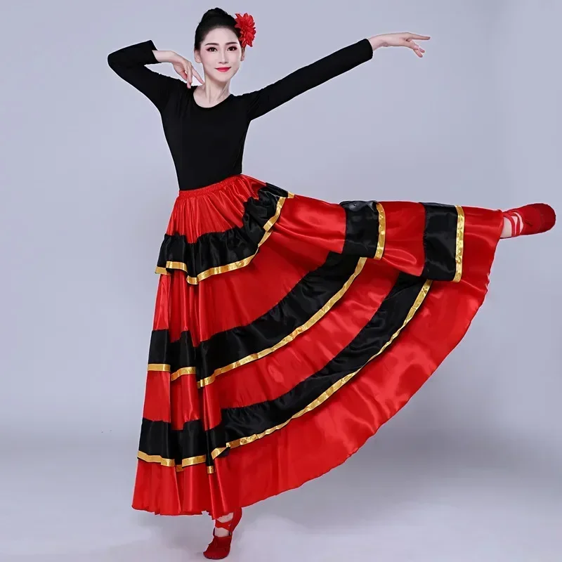 Costume di danza spagnola Classico costume di danza zingara Flamenco per le donne Gonne altalena Corazzata Prestazioni del ventre 360/540/720