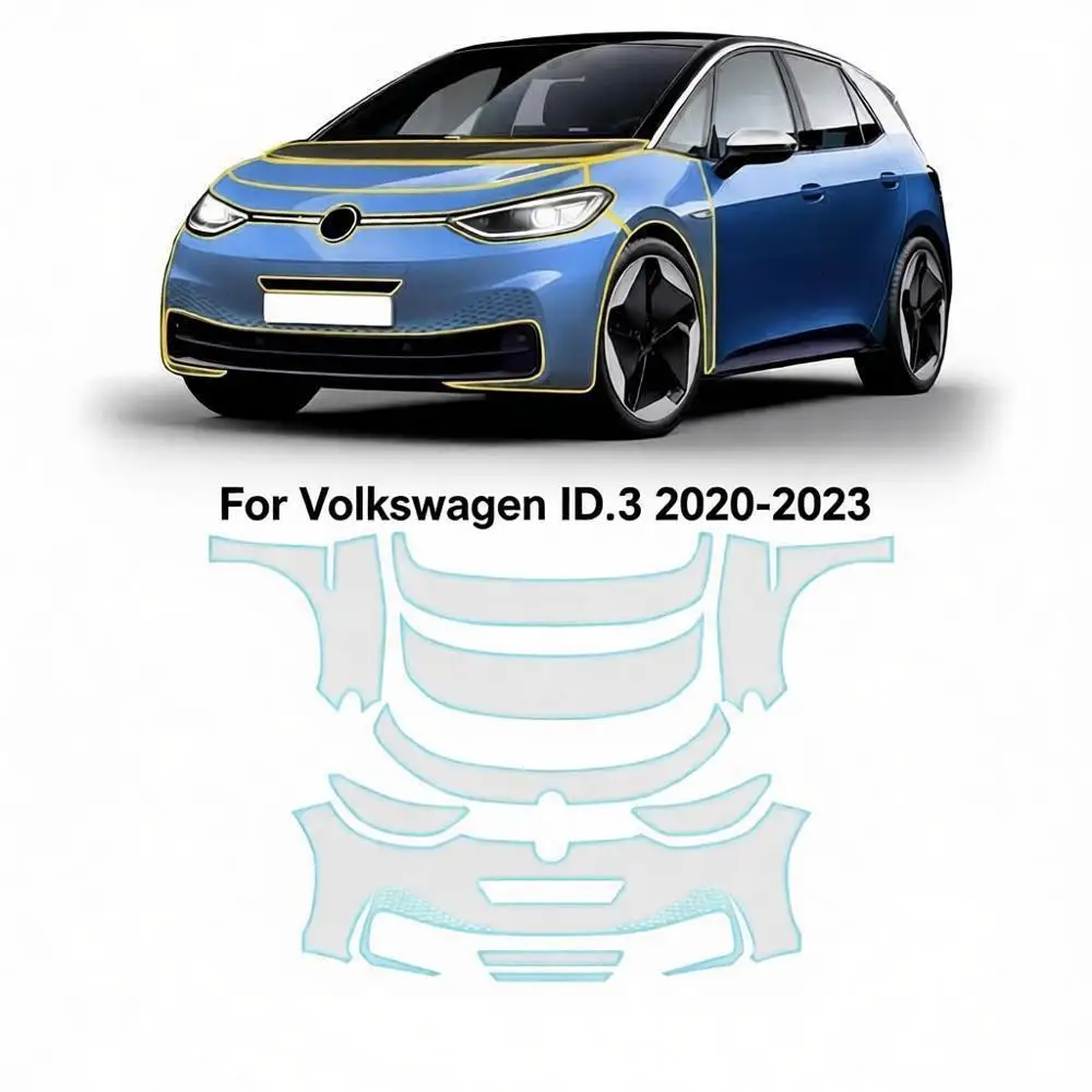

For Volkswagen ID.3 2020-2023 TPU Bumper Pre-cut PPF Matte Clear Paint Protective Film Custom Anti Scratch Self Healing Shield