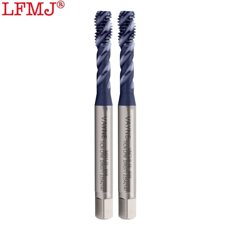 1PCS CPM Powder DIN 371 376 Standard Hard to cut machine Thread Tap American Spiral Fluted Tap UNC UNF UNS2-56 3-48 1/4 5/16 3/8