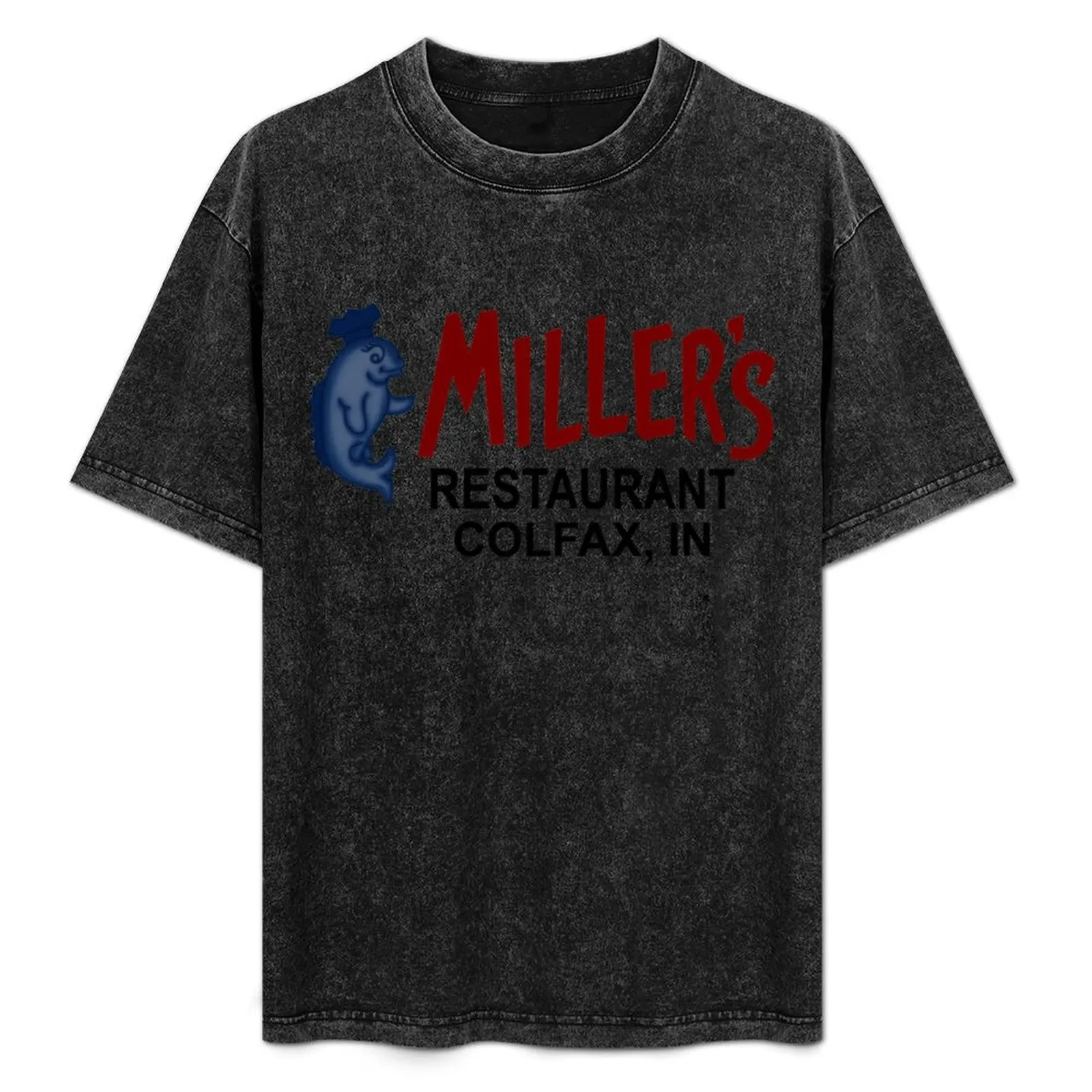 Miller's Restaurant - Catfish Dinners - Colfax, Indiana T-Shirt vintage graphic tee oversized oversizeds mens tall t shirts