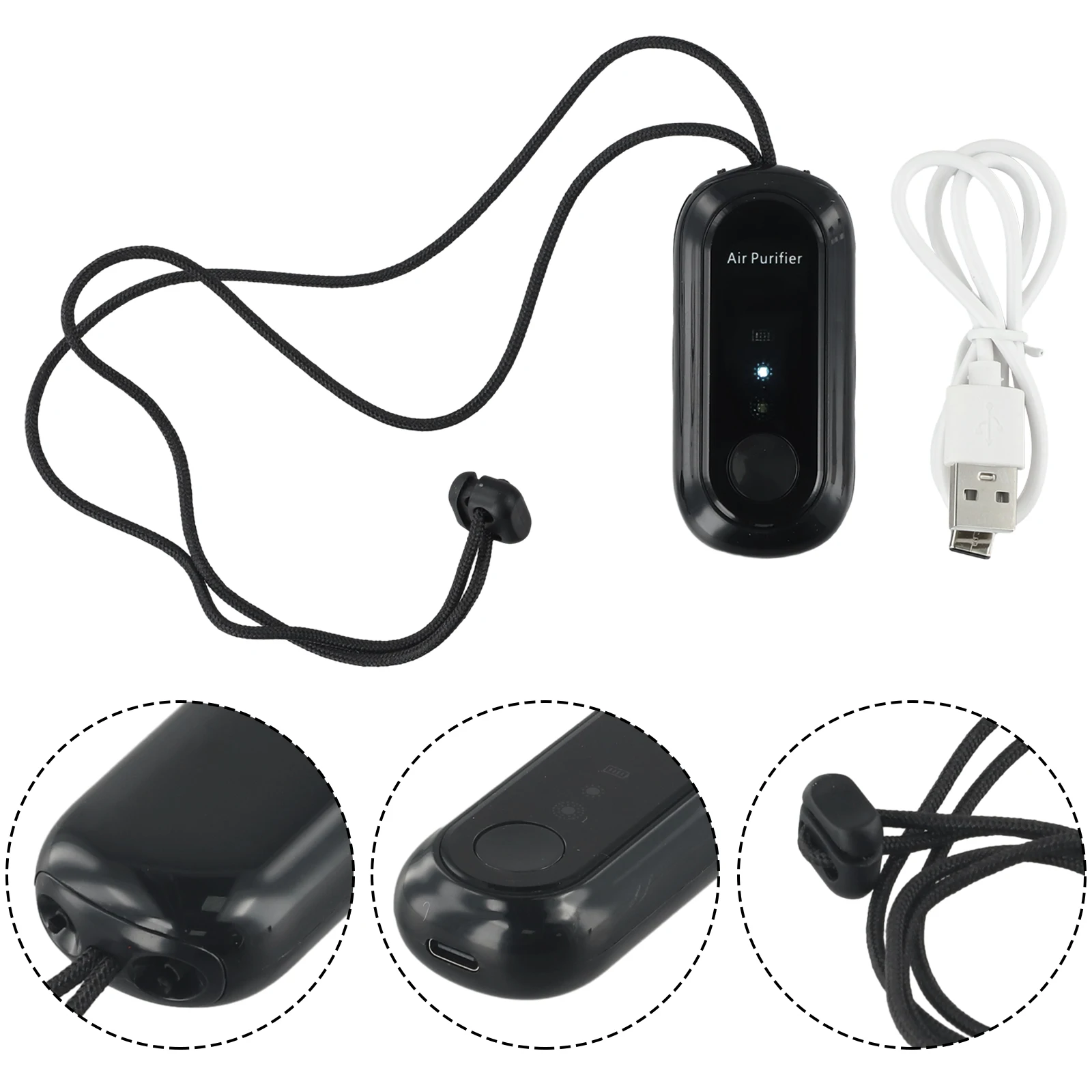 80x35x23 мм подвесной очиститель воздуха, очиститель воздуха, без картриджей, простая зарядка, эффективное удаление примесей