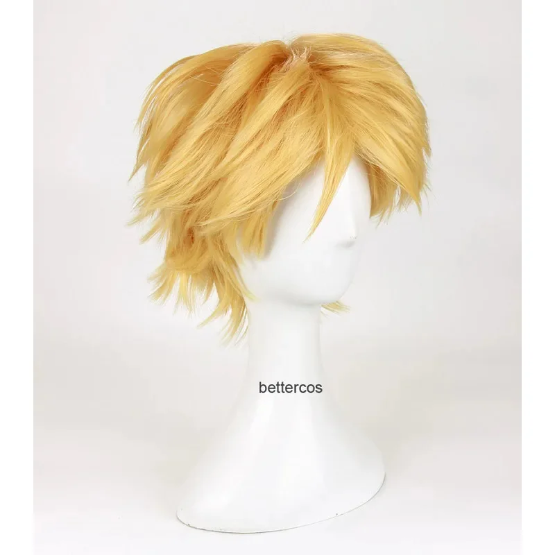 High Quality Adrien / Cat Noir Cosplay Wigs Short Golden Blonde Heat Resistant Synthetic Hair Wig Cap