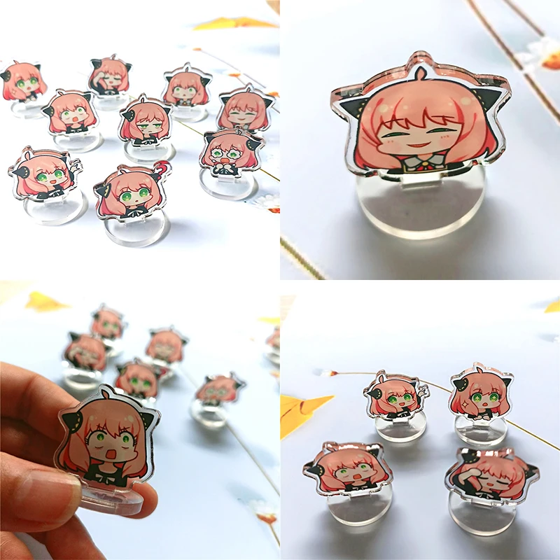 

3cm SPY X FAMILY Anya Cute Emoji Pack Standing Anime Character Q Version Emoji Standing Children's Bedroom Desktop Ornament Gift