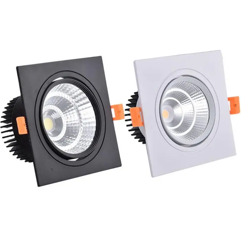 Imagem -03 - Dimmable Square Led Cob Downlight Lâmpada de Teto Embutida Lâmpadas Spot Iluminação Interior ac 110240v 7w 9w 12w 15w