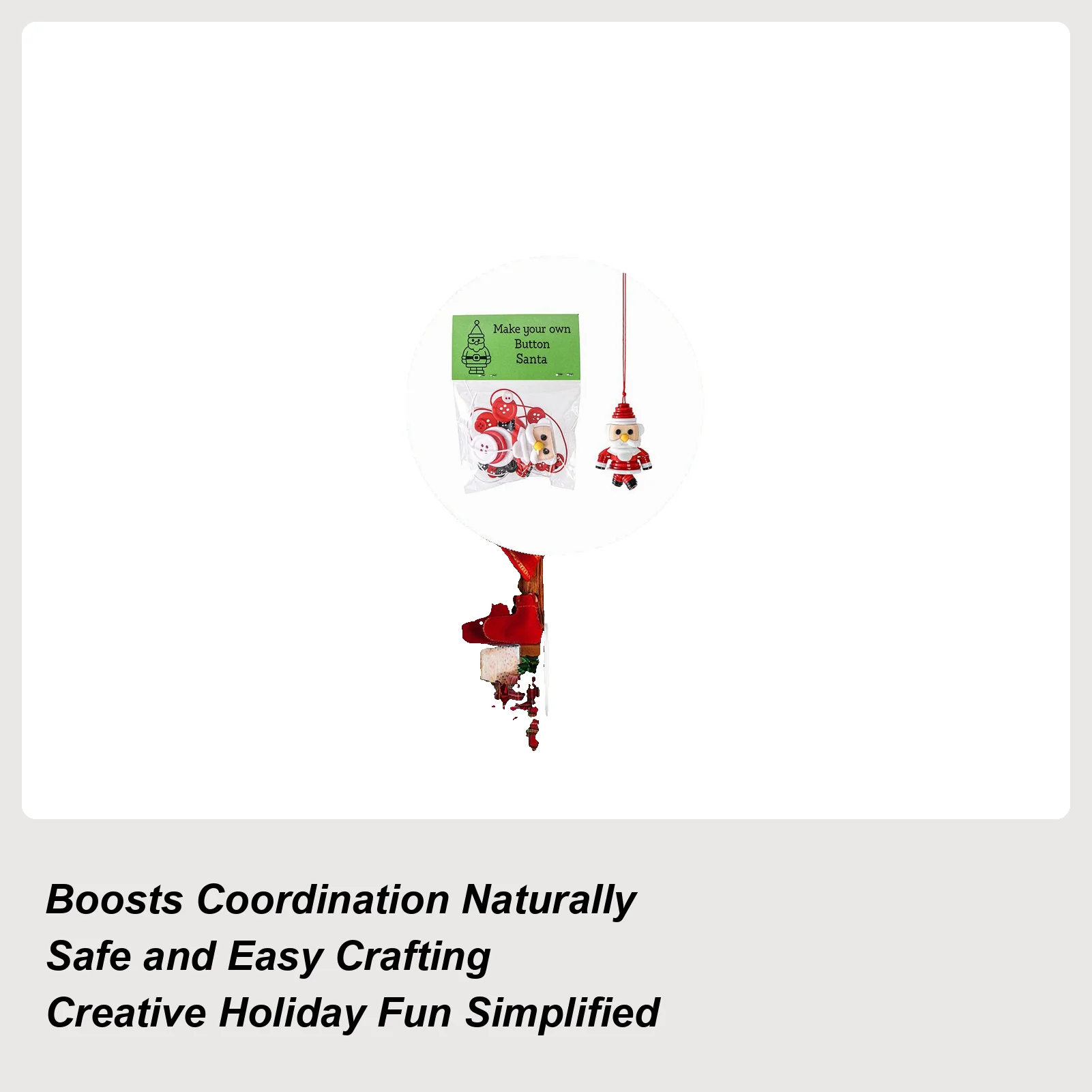 Christmas Button Ornament Kit Cute Keepsake Button Tree Snowman Ornament Crafts Children Teens Adults Students Mantel Windowsill