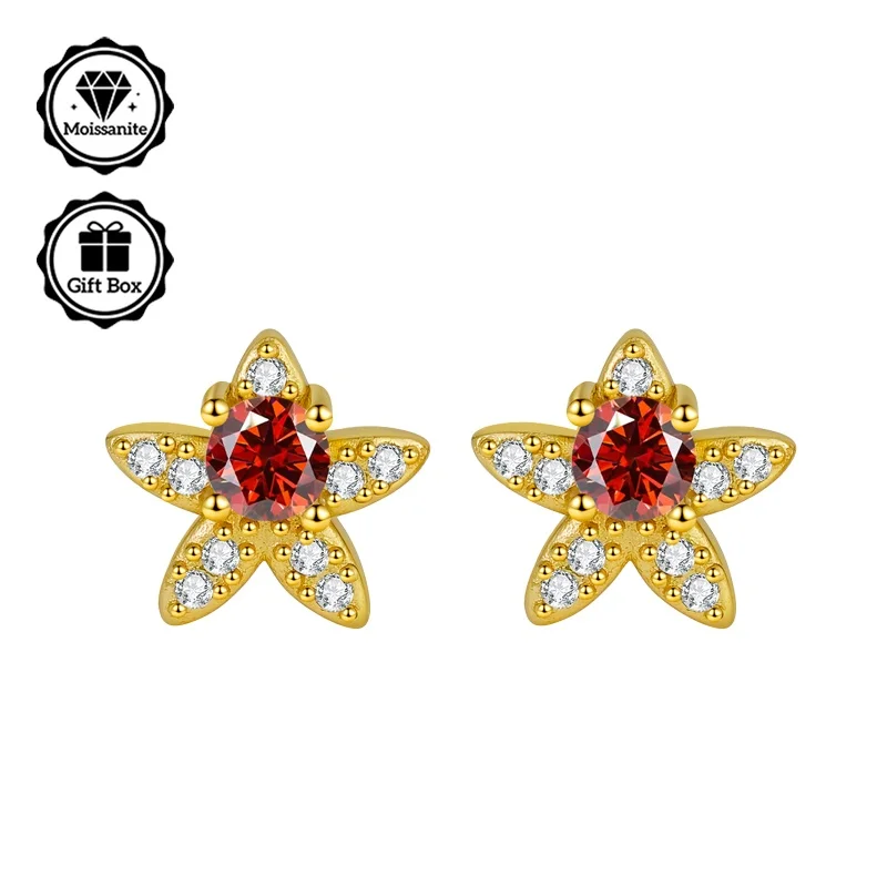 

LAMVOICE jewelry for women/needles with 0.6 carat moissanite christmas gift high quality jewelry, S925 sterling silver needles