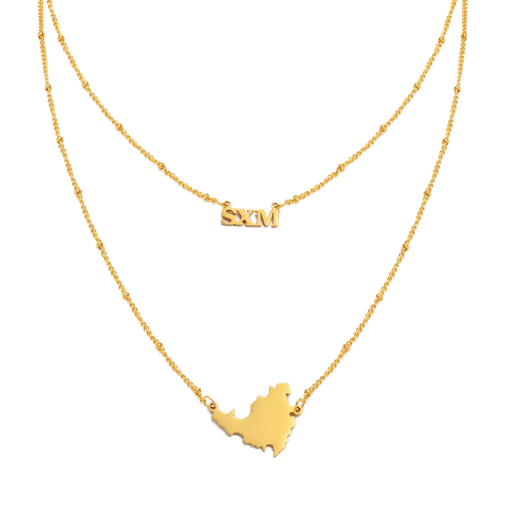 Anniyo Sint Maarten and Saint-Martin Double Necklaces Saint Martin SXM Jewelry @316321 image 2