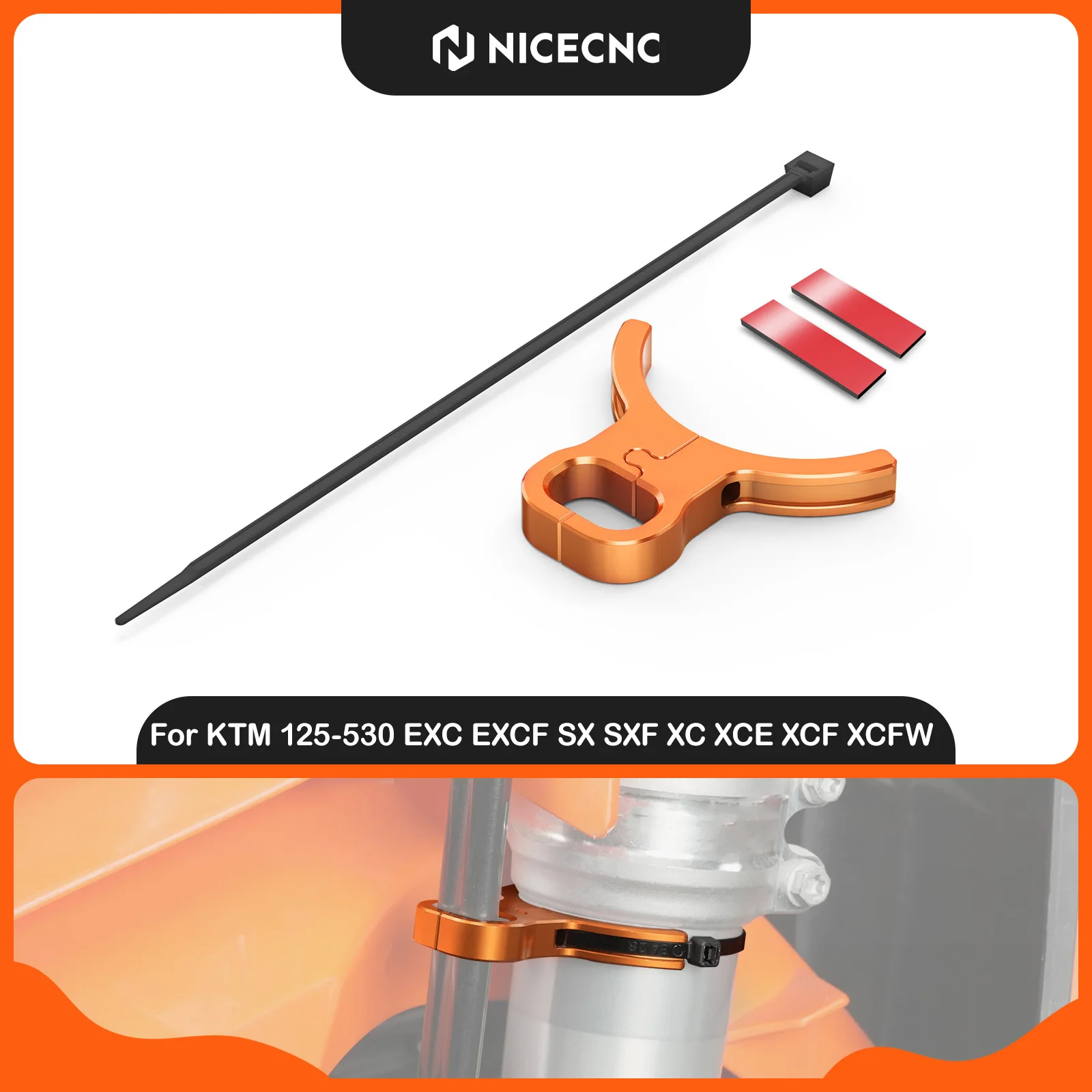NICECNC For EXC 300 EXC-F 350 2004-2026 Front Brake Hose Line Guide Clamp Holder For Husqvarna TE 250 TE 300 GasGas EC 300