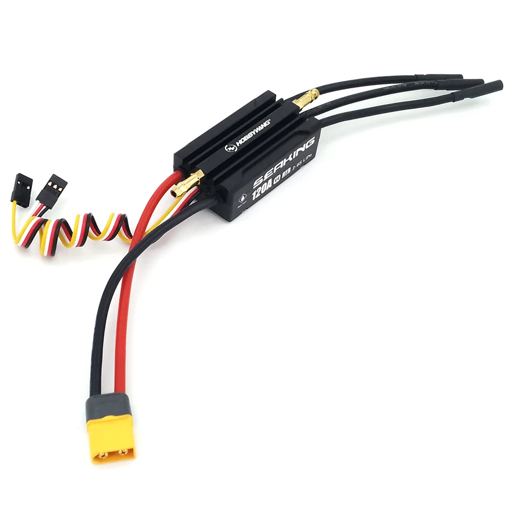 

Hobbywing Seaking 120A ESC Water Cooling ESC 6V/8A BEC for RC Boats Speed Racing NOMO Oval VEE Catamaran Yacht