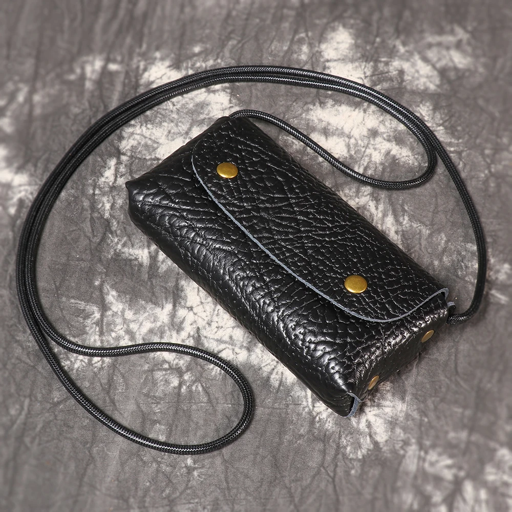 

LUOKIR New Style Genuine Leather Women's Bag 3D Carved Craft Shoulder Bag Top Layer Cowhide Casual Crossbody Phone Bag
