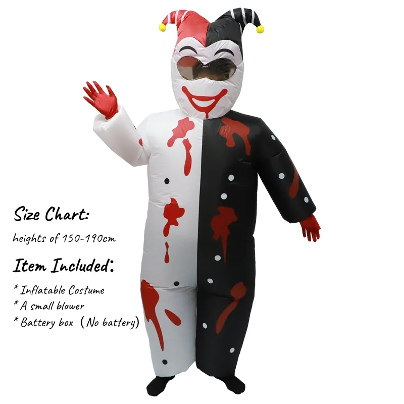 الكبار المهرجين الشريرة زي تأثيري موضوع حفلة كامل الجسم انفجار حفلة شخصية فستان الهالوين