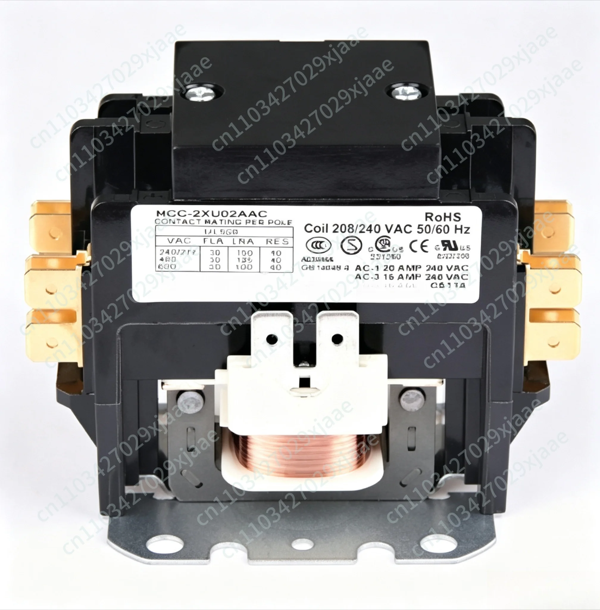 208V-240V 30A HCC-2XU02AAC Bipolar, Bipolar Air Conditioning Heat Pump Ice Machine AC Contactor