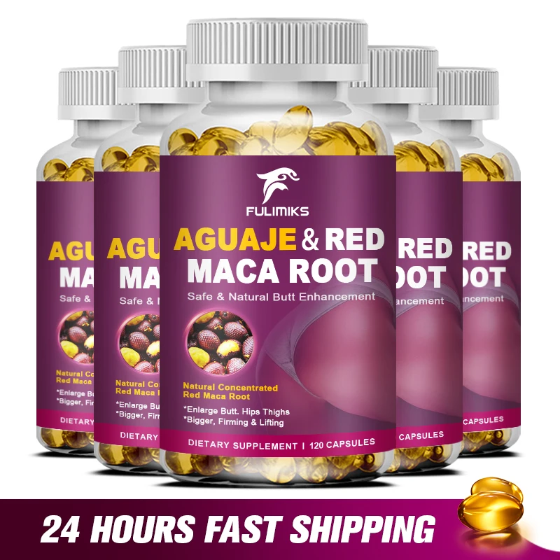 Natural Plant Organic Aguaje with Red Maca Root Extract Supports Buttocks & Immune Health, Full & Firming Buttocks Vegan