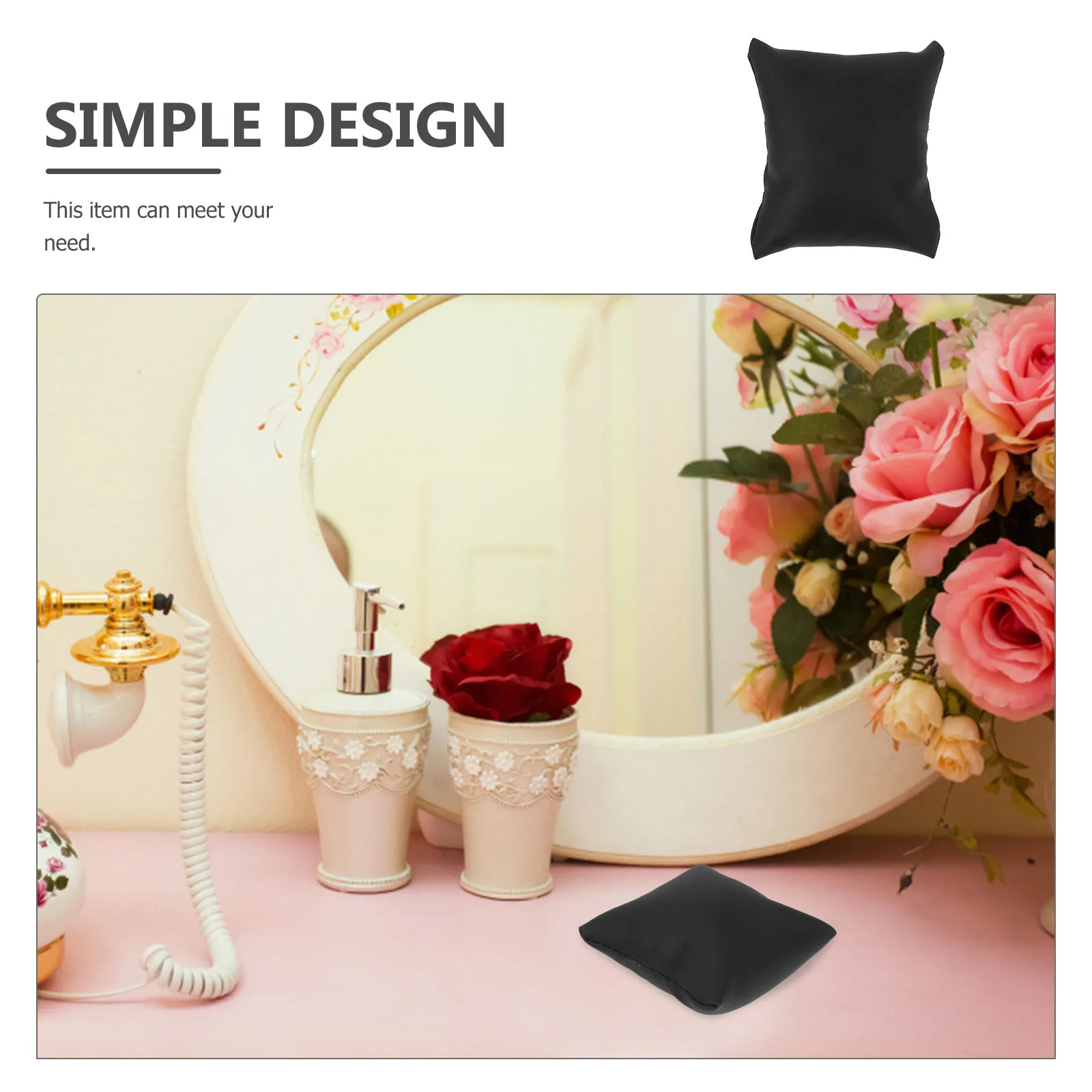 

6 Pcs Jewelry Show Bracelet Supporting Cushion Mat Pillow Display Small Cushions Black Holder for Watch Man